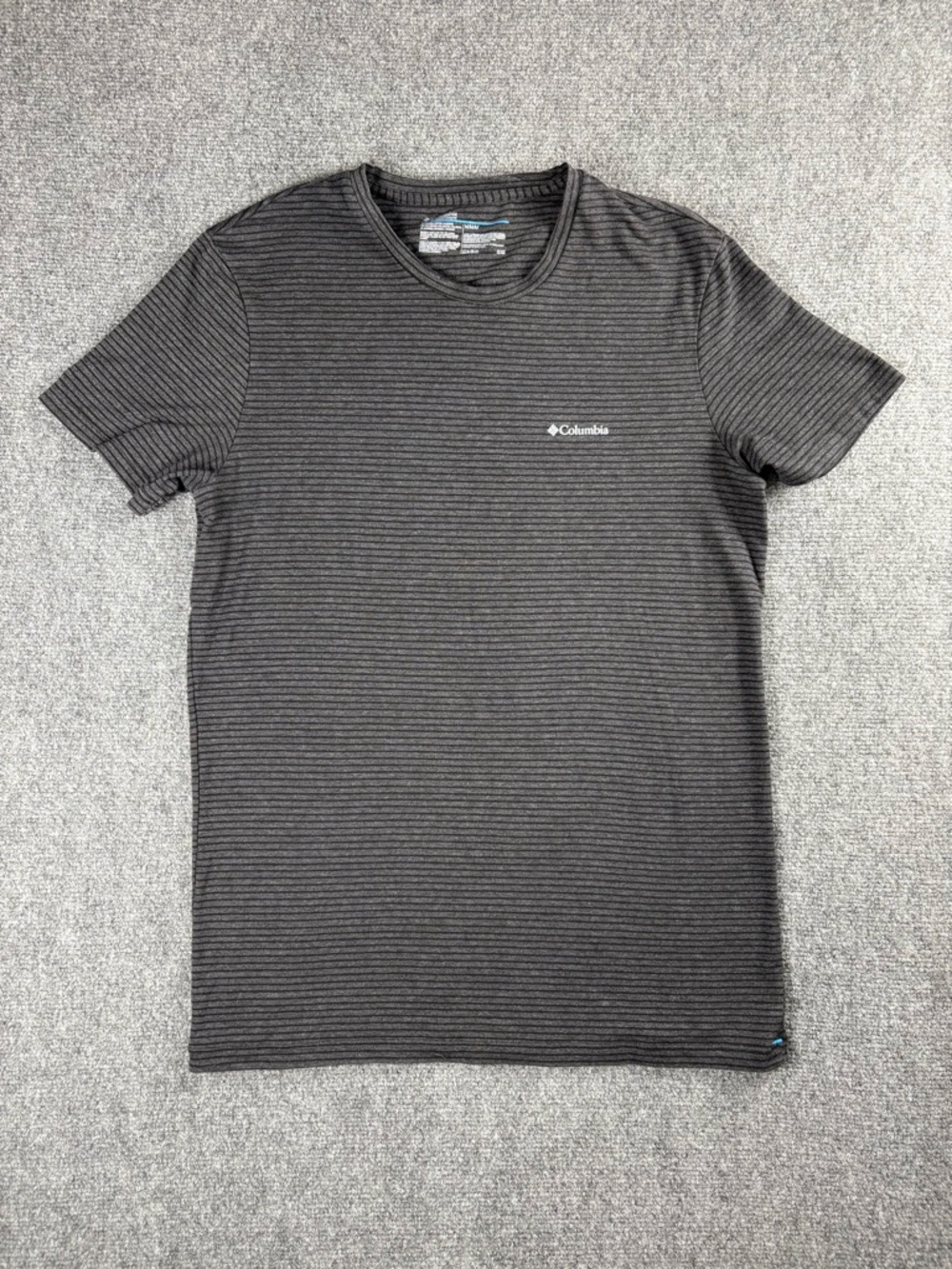 Columbia Striped Performance Tee Gray Short Sleeve Size M